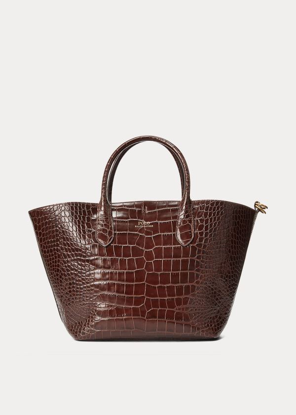 Women's Polo Ralph Lauren Embossed Medium Bellport Tote Bags | 768210QOU